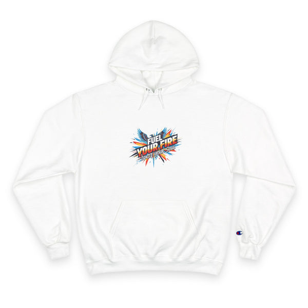 Champion Hoodie — 'Fuel Your Fire' Retro Comic Graphic Pullover